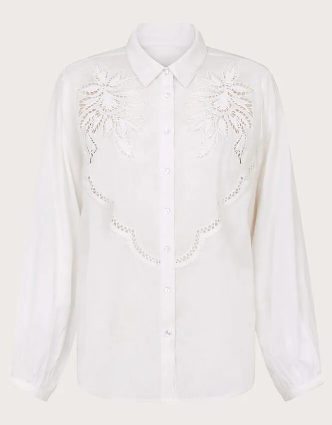 Flora Cutwork Shirt White Women Monsoon Tops and Blouses