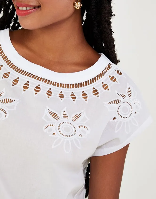 Floral CutOut TShirt Ivory Women Monsoon Tops and Blouses