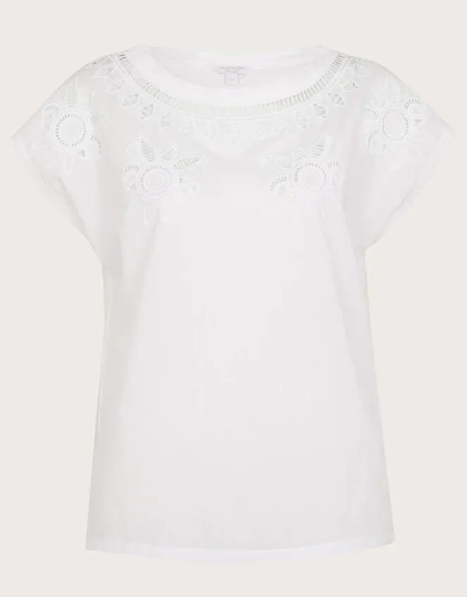 Floral CutOut TShirt Ivory Women Monsoon Tops and Blouses