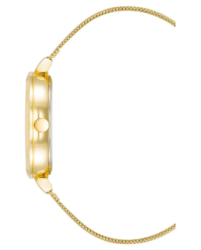 Floral Dial Mesh Bracelet Watch Gold WomenMen Nine West Watches