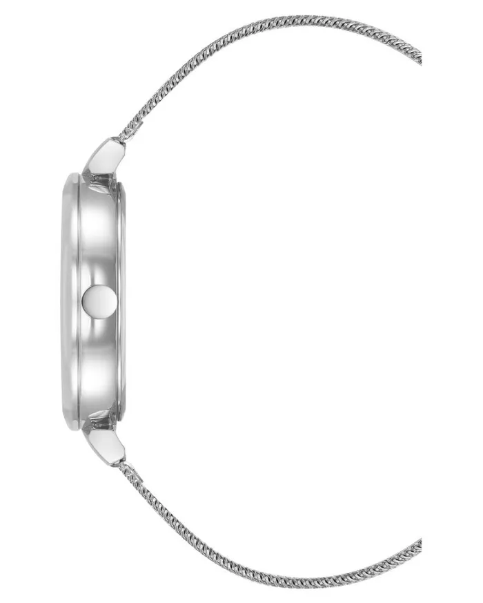 Floral Dial Mesh Bracelet Watch Silver WomenMen Nine West Watches