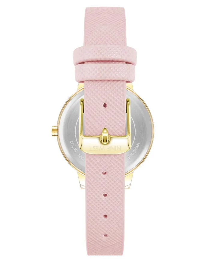 Floral Dial Saffiano Strap Watch Light Pink WomenMen Nine West Watches