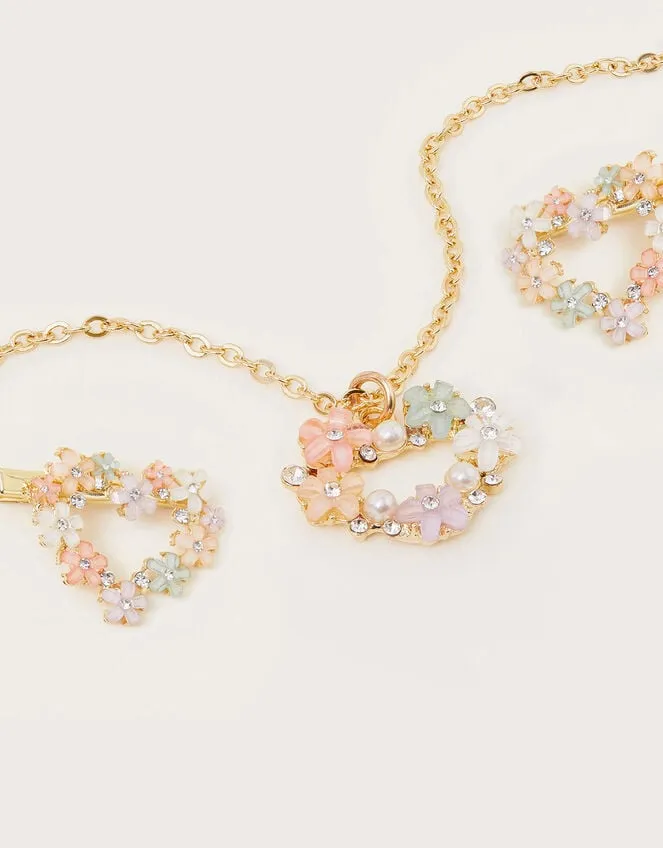 Floral Hair And Jewellery Set Children Monsoon Girls039 Jewellery