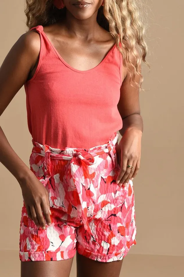 Floral Print High Waist Shorts PINK LOUISE Women Molly Bracken Shorts
