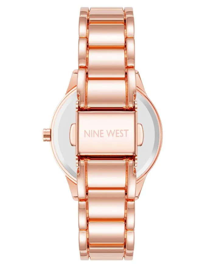 Flower Motif Dial Watch Rose Gold WomenMen Nine West Watches