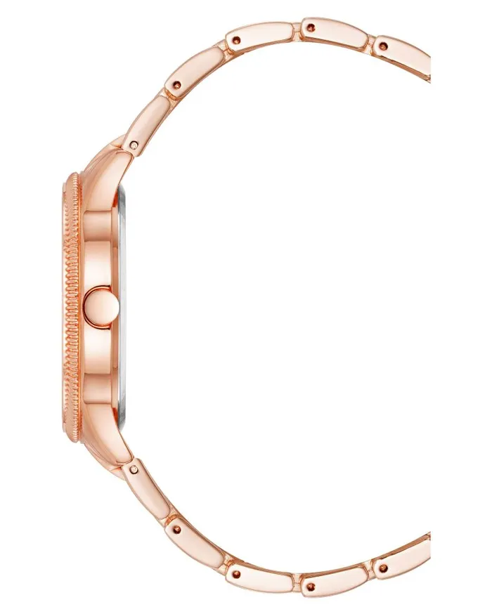 Flower Motif Dial Watch Rose Gold WomenMen Nine West Watches