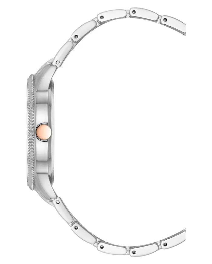 Flower Motif Dial Watch Silver WomenMen Nine West Watches