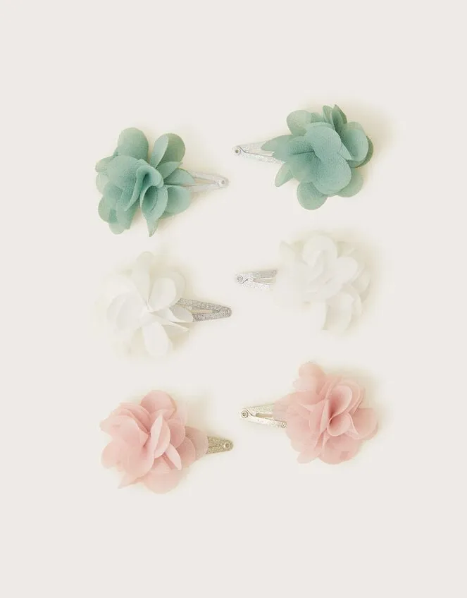 Flower PomPom Hair Clips 6 Pack Children Monsoon Girls039 Hair Accessories