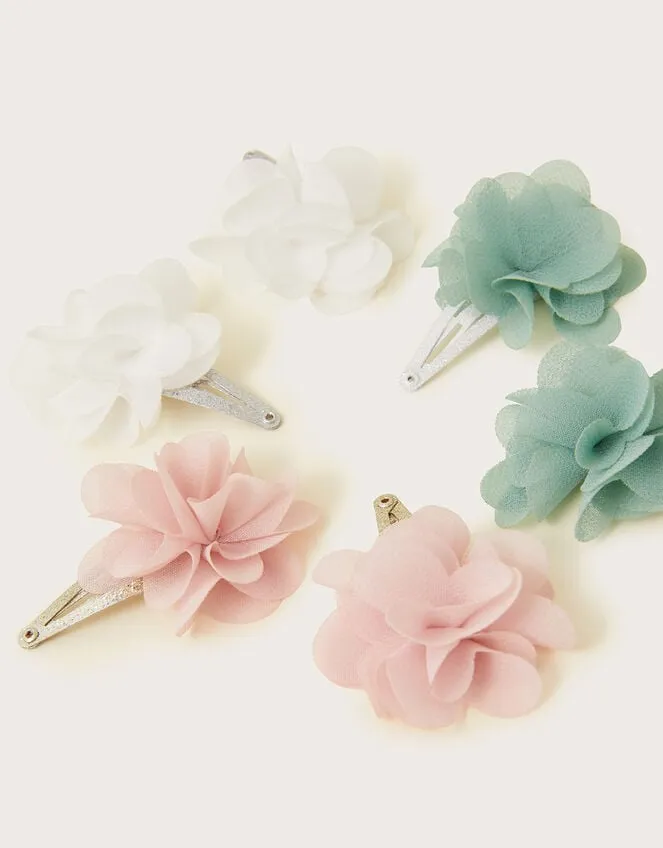 Flower PomPom Hair Clips 6 Pack Children Monsoon Girls039 Hair Accessories