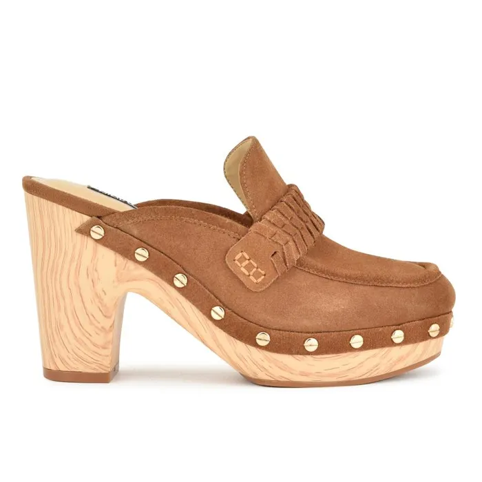 Flowr Heeled Clogs Light Brown Women Nine West Heels