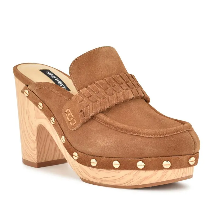 Flowr Heeled Clogs Light Brown Women Nine West Heels