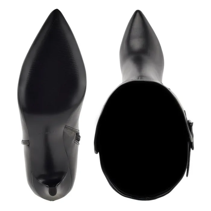 Flye Over The Knee Heeled Boots Black Women Nine West Boots and Booties