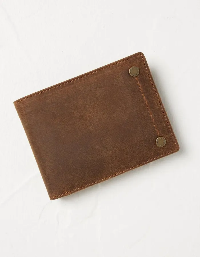 Foldover Nubuck Wallet Washed Tan Men FatFace Bags and Wallets