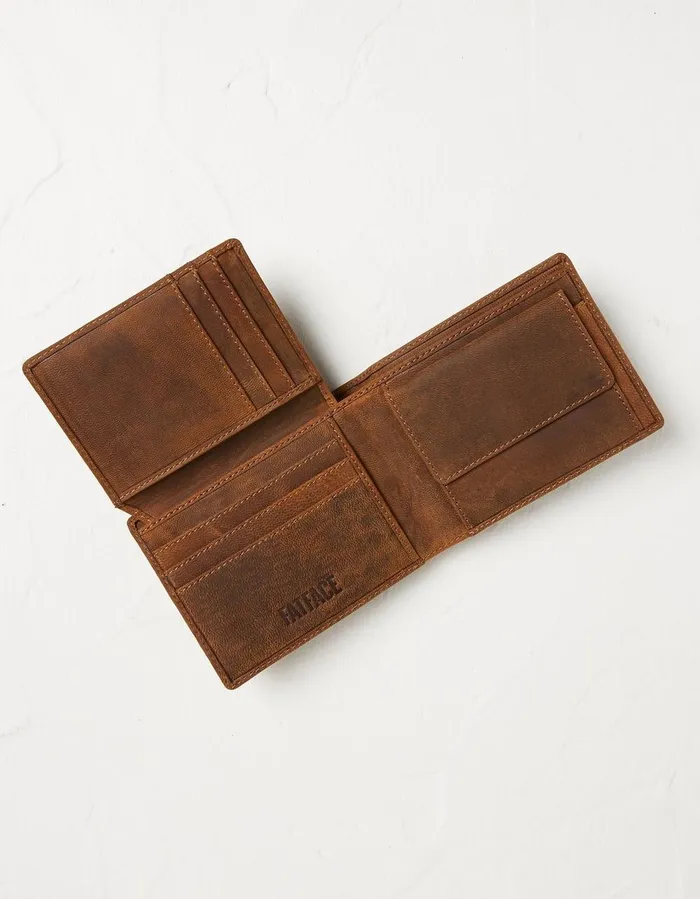 Foldover Nubuck Wallet Washed Tan Men FatFace Bags and Wallets