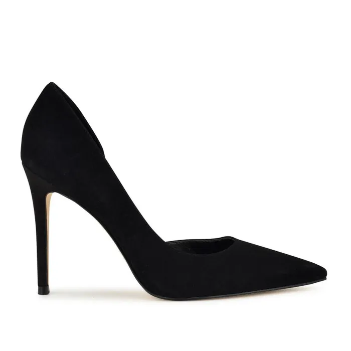 Folowe D039Orsay Pointy Toe Pumps Black Suede Women Nine West Heels