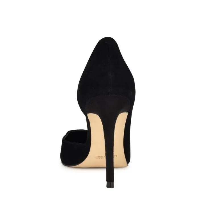 Folowe D039Orsay Pointy Toe Pumps Black Suede Women Nine West Heels