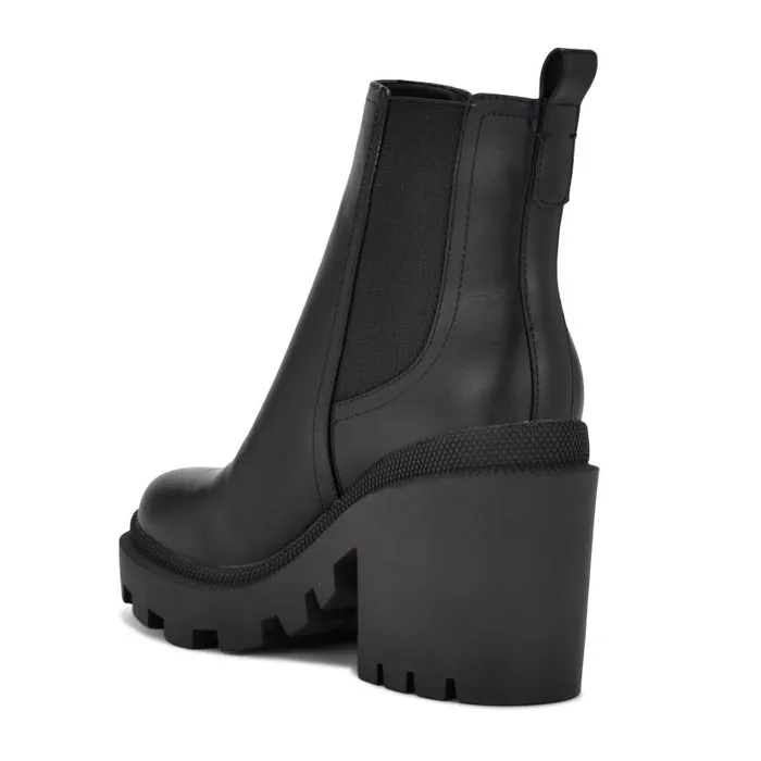 Forme Chelsea Lug Sole Booties Black Women Nine West Heels