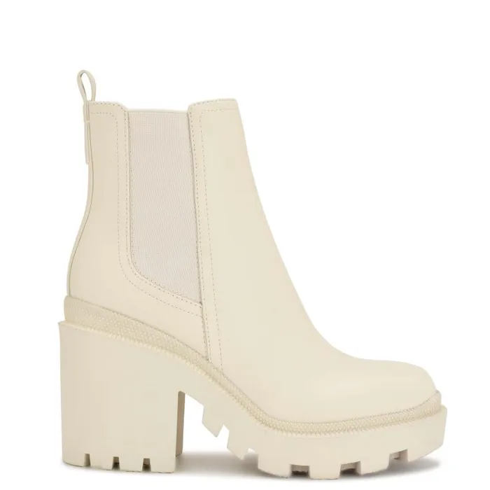 Forme Chelsea Lug Sole Booties Cream Women Nine West Boots and Booties