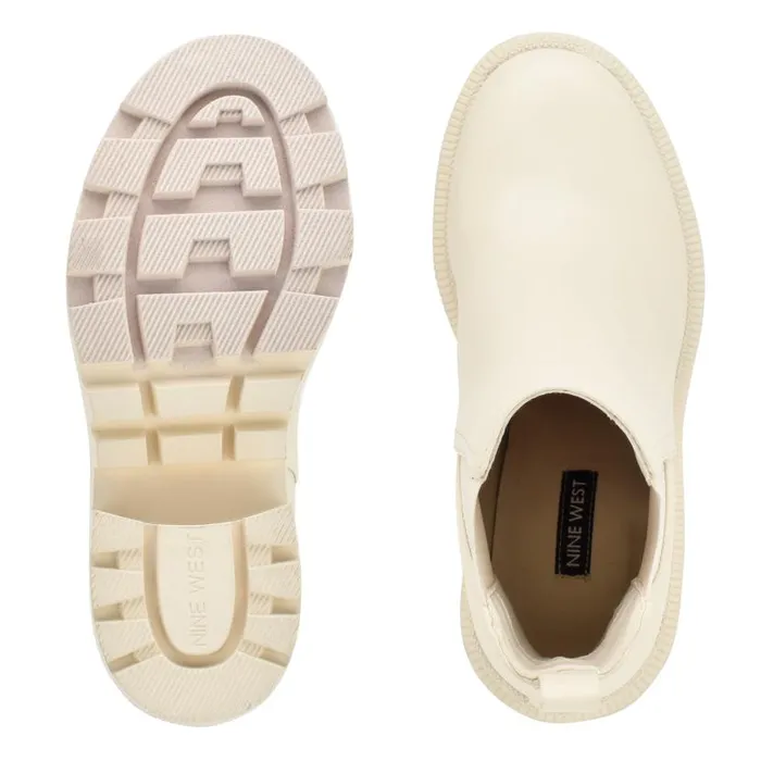 Forme Chelsea Lug Sole Booties Cream Women Nine West Boots and Booties