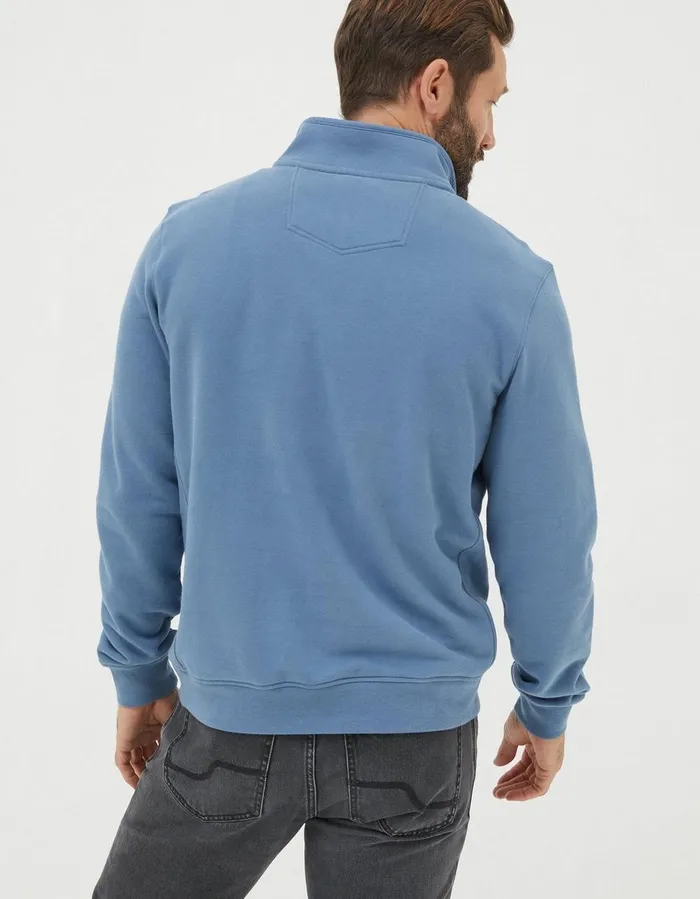 Fowey Half Neck Sweatshirt Light Denim Blue Men FatFace Sweatshirts and Hoodies