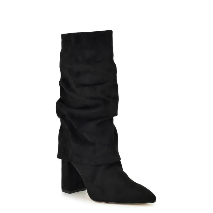 Francis Block Heel Cuff Boots Black Women Nine West Heels