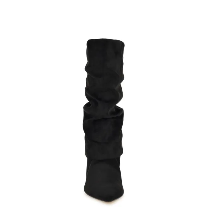 Francis Block Heel Cuff Boots Black Women Nine West Heels