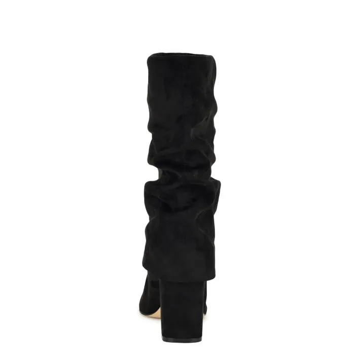 Francis Block Heel Cuff Boots Black Women Nine West Heels