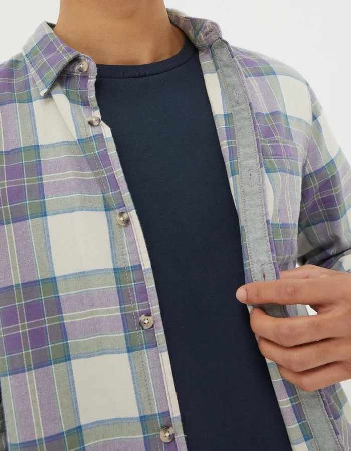 Frensham Check Shirt Purple Men FatFace Shirts