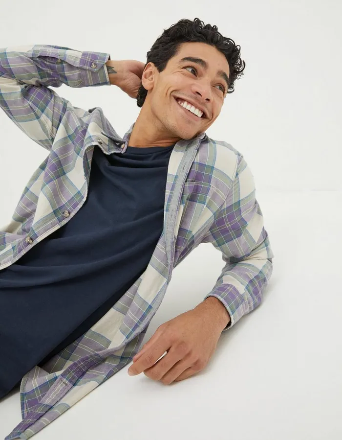 Frensham Check Shirt Purple Men FatFace Shirts