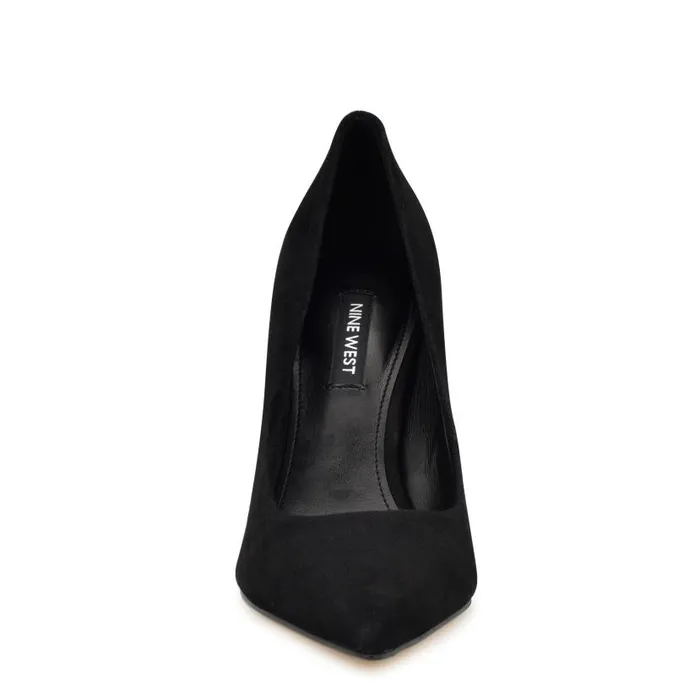 Fresh Pointy Toe Pumps Black Suede Women Nine West Heels