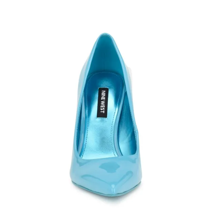 Fresh Pointy Toe Pumps Light Blue Patent Women Nine West Heels