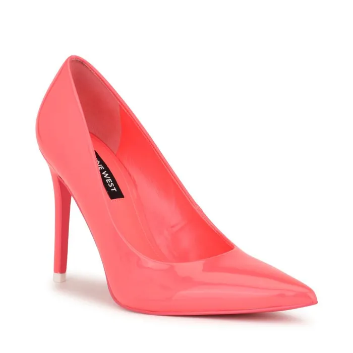 Fresh Pointy Toe Pumps Neon Pink Patent Women Nine West Heels