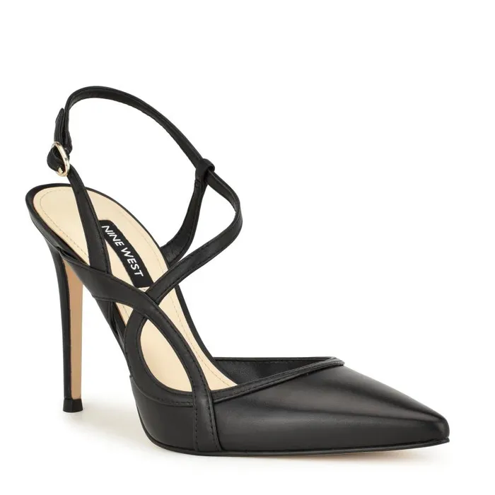 Fresta Dress Pumps Black Leather Women Nine West Heels