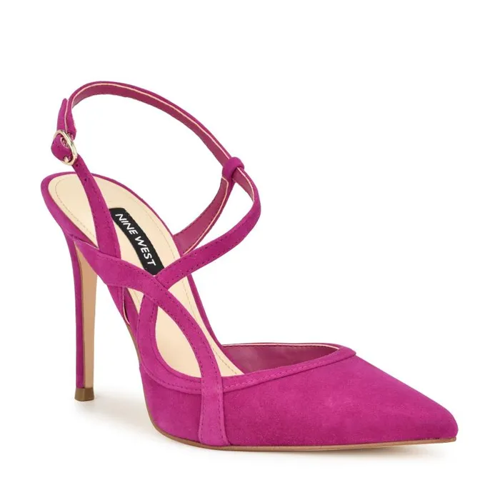 Fresta Dress Pumps Pink Suede Women Nine West Heels