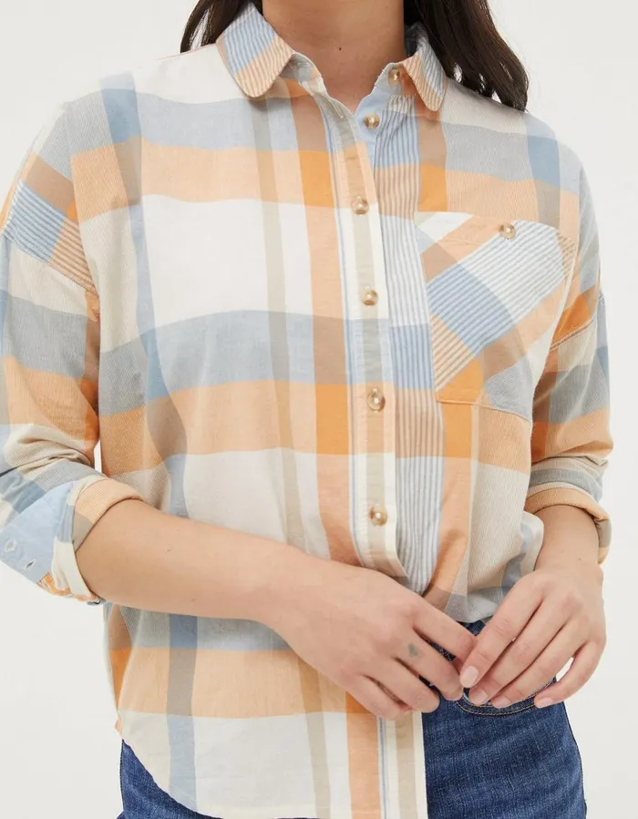 Frome Check Shirt Ivory Women FatFace Shirts and Blouses