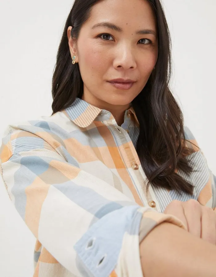 Frome Check Shirt Ivory Women FatFace Shirts and Blouses