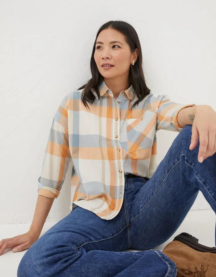 Frome Check Shirt Ivory Women FatFace Shirts and Blouses