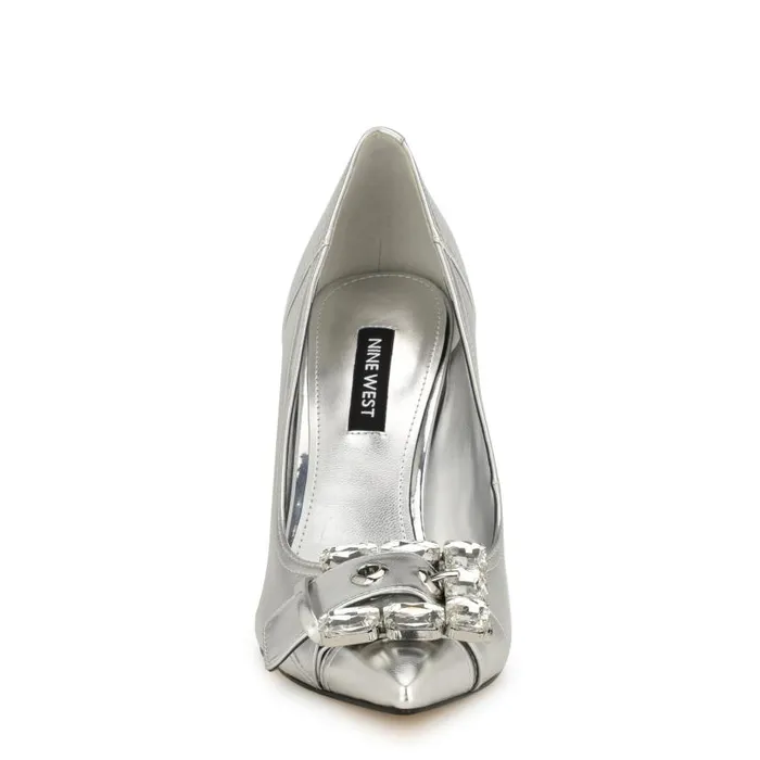 Fulu Embellished Dress Pumps Silver Women Nine West Heels