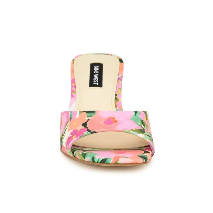 Gagen Slide Sandals Pink Floral Women Nine West Sandals