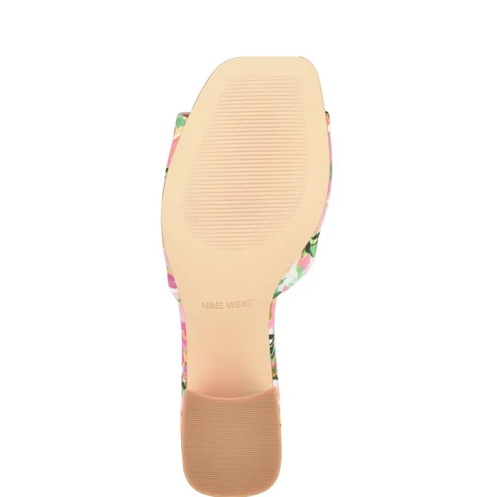 Gagen Slide Sandals Pink Floral Women Nine West Sandals