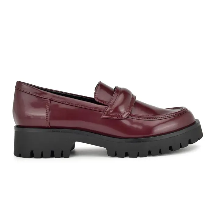 Garren Lug Sole Loafers Red Women Nine West Flats and Loafers