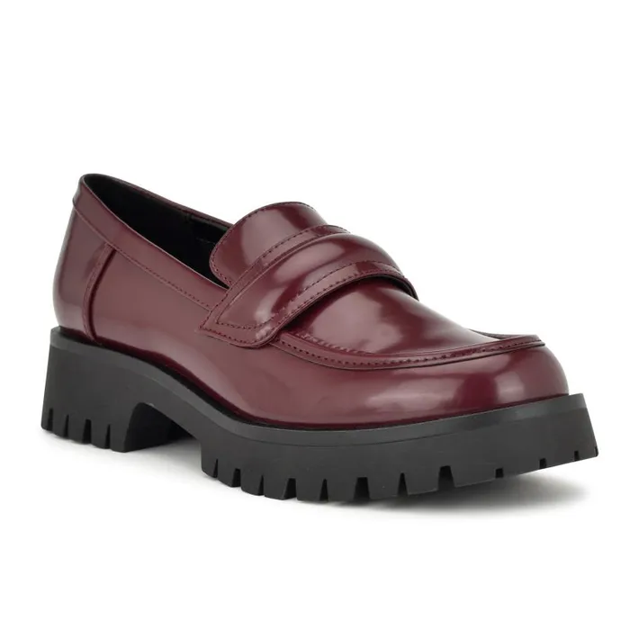 Garren Lug Sole Loafers Red Women Nine West Flats and Loafers