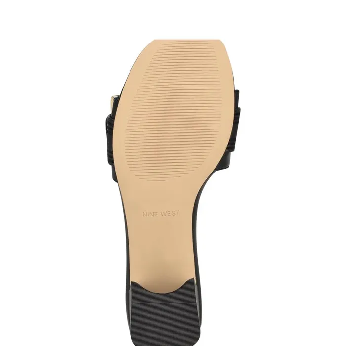 Garta Buckle Slide Sandals Black Women Nine West Sandals