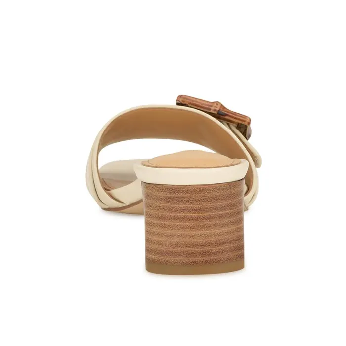 Garta Buckle Slide Sandals Chic Cream Women Nine West Sandals
