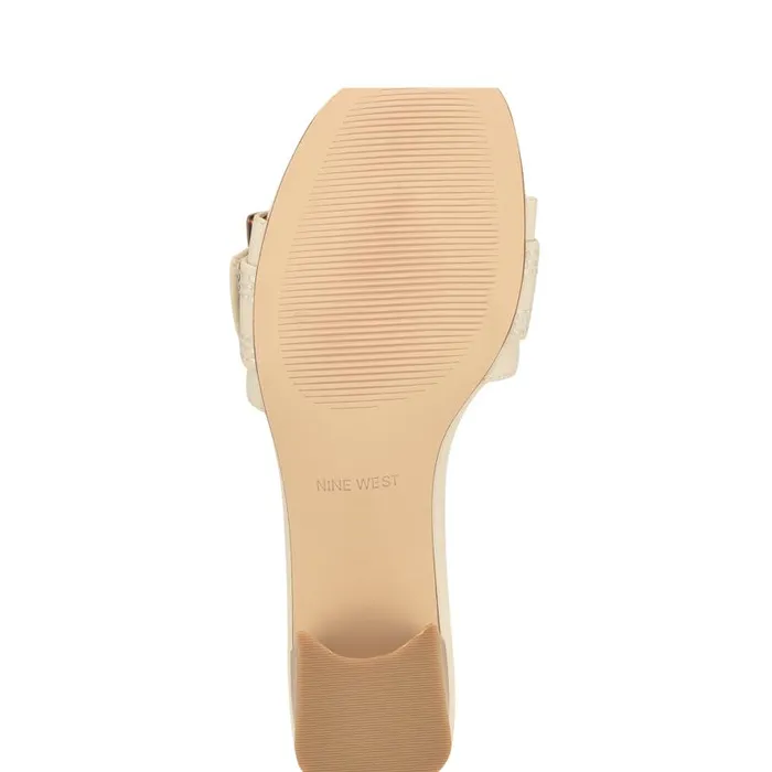 Garta Buckle Slide Sandals Chic Cream Women Nine West Sandals