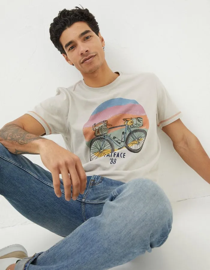Gear Up TShirt Light Grey Men FatFace TShirts