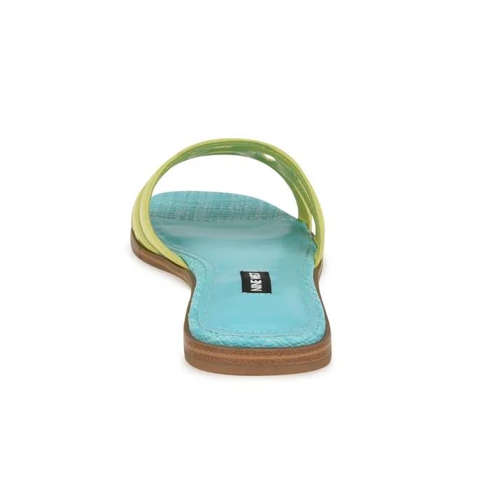 Geena Flat Slide Sandals Yellowblue Women Nine West Sandals