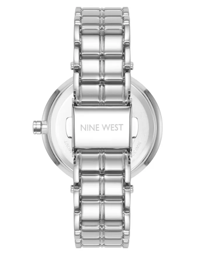 Genuine Crystal Accented Bracelet Watch Silver WomenMen Nine West Watches