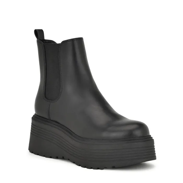 George Chelsea Platform Booties Blackblack Women Nine West Boots and Booties