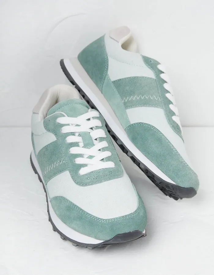 Georgia Colour Block Runner Trainers Green Women FatFace Trainers